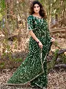 Bottle Green Mono Georgette Zari Sequin Saree