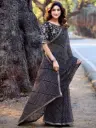 Navy Mono Georgette Zari Sequin Saree