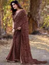 Brown Mono Georgette Zari Sequin Saree